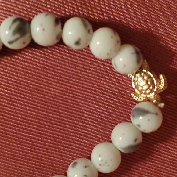 New 3 pc beaded fashion set, grey marble effect, Mandela, turtle, circle - Picture 2 of 4